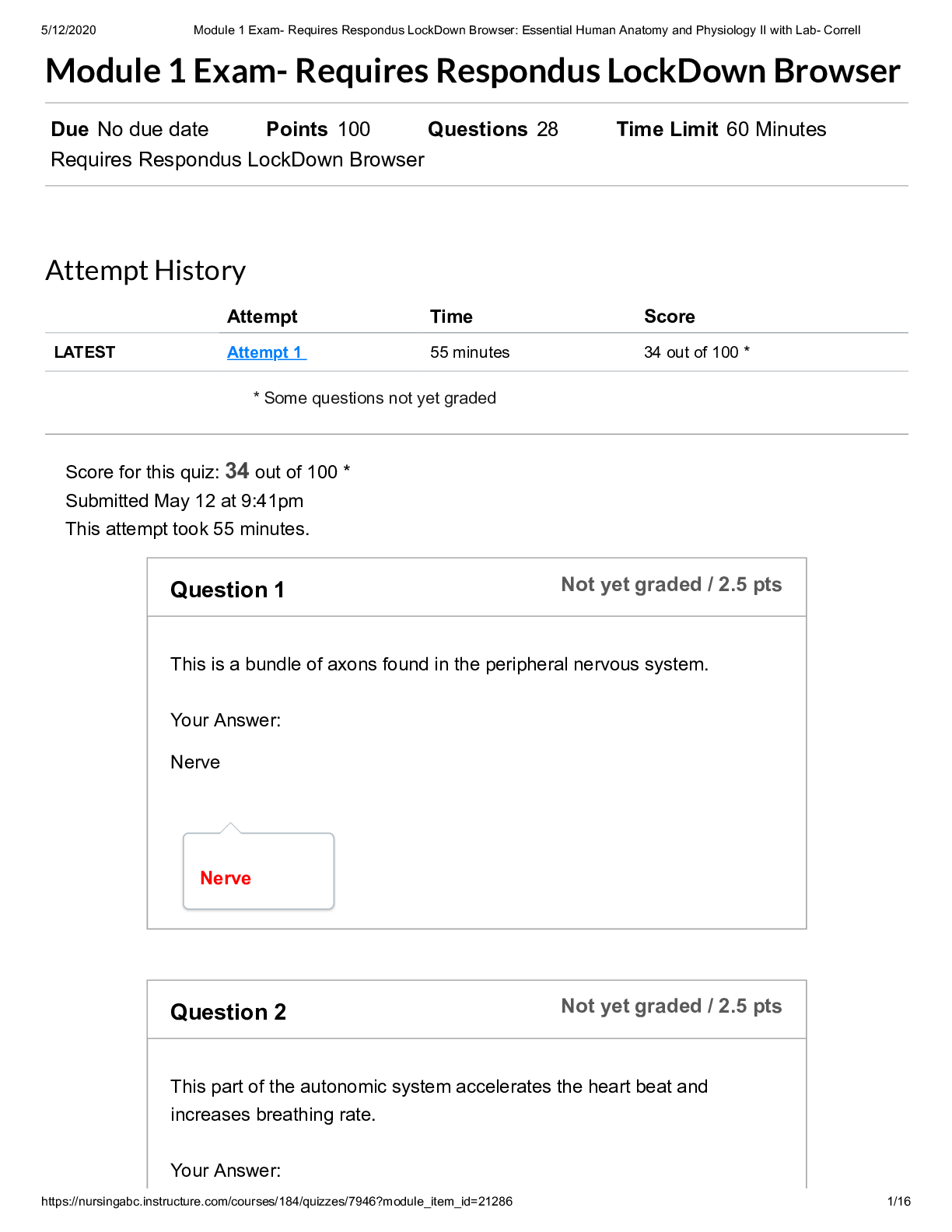 Preview image of AP2 Module 1 Exam document
